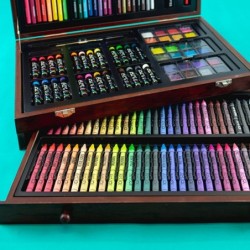 Art 101 Doodle and Color 142 Pc Art Set in a Wood Carrying Case Includes 24 Premium Colored Pencils A variety of coloring and...