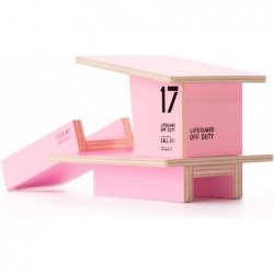 Kids Handcrafted Mini Solid Wooden Model - Pink Santa Monica Lifeguard Tower $61.21 Toy Building Sets