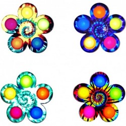 Fidget Spinner Pop It Combo 4 Pack Fun Colorful Tie Dye Party Favor Dimple Poppers Hand Brain Sensory Stress and Anxiety Reli...