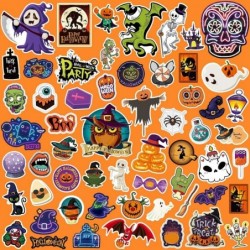 Happy Halloween Waterproof Water Bottle Stickers for Kids Teens Adults Pumpkin Ghost Laptop Stickers for Phone Case Skateboar...