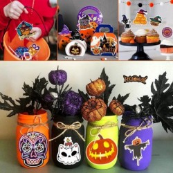 Happy Halloween Waterproof Water Bottle Stickers for Kids Teens Adults Pumpkin Ghost Laptop Stickers for Phone Case Skateboar...