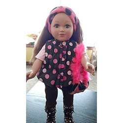 18 Inch Doll Headband Purse Shoulder Hand Bag Comb Beauty Items Phone Accessories Random Color Style Matching 7 Piece Set Com...