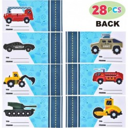 28 Packs Valentines Day Cards with DieCast City Vehicles Toys for Kids Valentine Party Favor Classroom Exchange Prize and Gif...