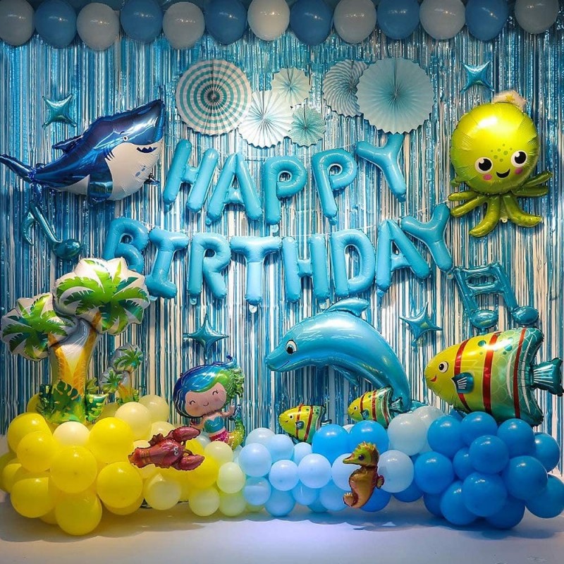 Ocean Theme Birthday Party Decorations - Baby Shark Birthday Decorations Under the Sea Birthday Party Decorations Baby Shark ...