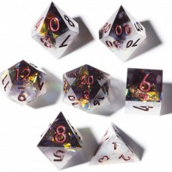 DND Dice Set for TTRPG Dungeons and Dragons Handmade Sharp Edged DND Dice Set Polyhedral Dice Critical Role Dice Goblin Glitt...