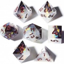 DND Dice Set for TTRPG Dungeons and Dragons Handmade Sharp Edged DND Dice Set Polyhedral Dice Critical Role Dice Goblin Glitt...