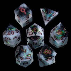 DND Dice Set for TTRPG Dungeons and Dragons Handmade Sharp Edged DND Dice Set Polyhedral Dice Critical Role Dice Goblin Glitt...