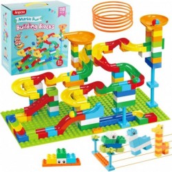 Marble Run Building Blocks Classic Big Blocks for Kids STEM Toy Bricks Set Marble Maze Building Toys Compatible with All Majo...