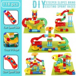 Marble Run Building Blocks Classic Big Blocks for Kids STEM Toy Bricks Set Marble Maze Building Toys Compatible with All Majo...