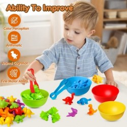 Color Sorting and Counting Dinosaurs Toys for Toddlers 3 5 4 Years Old Preschool Matching Learning Educational Game Montessor...