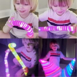 Light Up Glow Sticks Party Favors for Kids 12 Pack Pop LED Fidget Tubes Valentines Day Gifts Classroom Prizes Glow in The Dar...