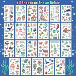 300 Styles (23 Sheets) Luminous Mermaid Party Decorations Temporary Tattoos for Kids Glow Mermaid Birthday Party Supplies Fav...