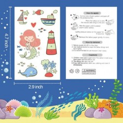 300 Styles (23 Sheets) Luminous Mermaid Party Decorations Temporary Tattoos for Kids Glow Mermaid Birthday Party Supplies Fav...