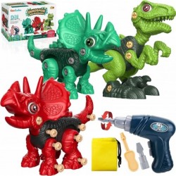 Dinosaur Toys for Kids 3 Pack Take Apart Toys for Boys Girls Age 3-5 4-8 Construction Building Educational STEM Sets with Ele...