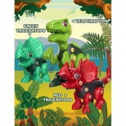 Dinosaur Toys for Kids 3 Pack Take Apart Toys for Boys Girls Age 3-5 4-8 Construction Building Educational STEM Sets with Ele...