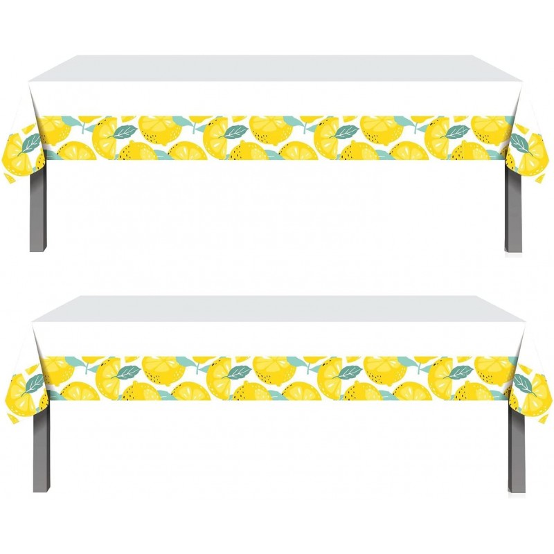 2Pcs Yellow Lemon Citrus Fruit Party Decorations Table Covers - Summer Tropical Lemonade Lemons Baby Shower Birthday Party De...