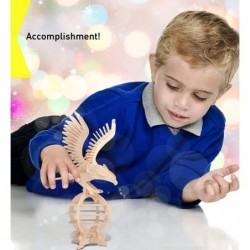 3D Puzzle Eagle Wood Craft Construction Model Kit Fun Unique & Educational DIY Wooden Toy Assemble Model Unfinished Crafting ...