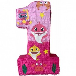 Pink Shark Number One Pinata $80.26 Piñatas