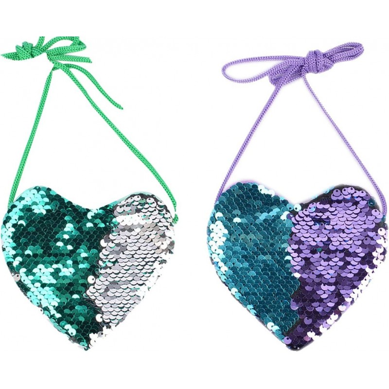 (Pack of 2 Little Girls Glitter Reversible Sequins Crossbody Purse Mini Shoulder Bag Satchel $17.64 Plush Purses