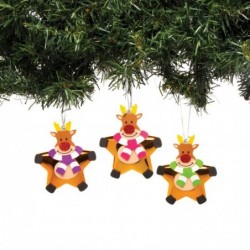 AT178 Reindeer Star Ornament Kits - Pack of 6 Christmas Arts and Crafts and Tree Ornaments for Kids $18.47 Craft Kits