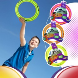 Zooma Ring Flyer Frisbee Disc 11.2" (4 Rings Assorted Color) Ring Outdoors Glider Ultimate Sports Pro Beach Toys Flying Discs...