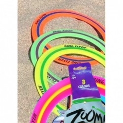 Zooma Ring Flyer Frisbee Disc 11.2" (4 Rings Assorted Color) Ring Outdoors Glider Ultimate Sports Pro Beach Toys Flying Discs...