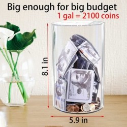 Piggy Bank for Adults Break to Open Clear Piggy Bank Savings Jar Cash and Coin Coin Bank Money Bank Unopenable Acrylic Saving...