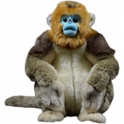 12.6'' Realistic Large Sitting Golden Monkey Plush Stuffed Animal Toy Simulation Lifelike Snub Nosed Monkey Plushie Pillow Do...