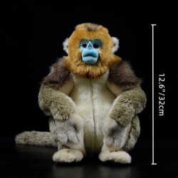 12.6'' Realistic Large Sitting Golden Monkey Plush Stuffed Animal Toy Simulation Lifelike Snub Nosed Monkey Plushie Pillow Do...