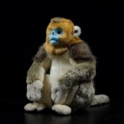 12.6'' Realistic Large Sitting Golden Monkey Plush Stuffed Animal Toy Simulation Lifelike Snub Nosed Monkey Plushie Pillow Do...