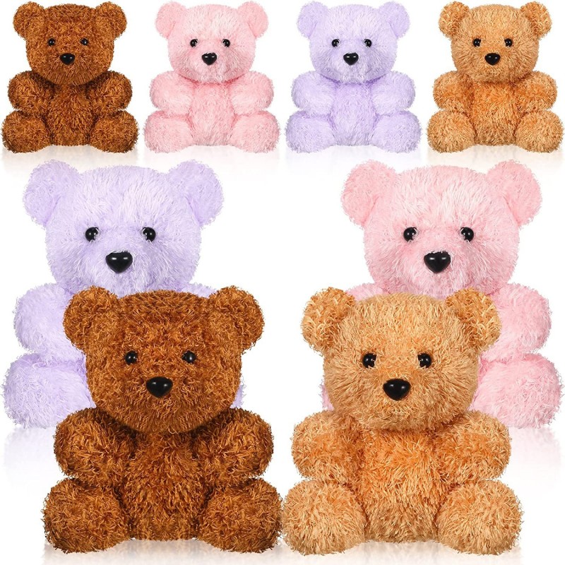 8 Pieces Mini Plush Bears 6 Inch Small Bear Stuffed Animal Toys Soft Bear Doll Wedding Present Box Stuffers for 2022 Graduati...