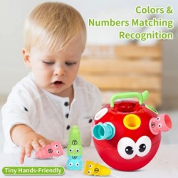 Montessori & Toddler Toys for 1 Year Old Boy/Girl Baby Toys 12-18 Months with Number & Color Sorting Apple & Worm Baby Birthd...