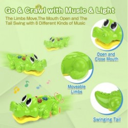 Alligator Musical Crawling Toy for 1 2 3 Year Old Kids Babies Toddler Boy Girl Educational Learning Infant Toy with Music Lig...