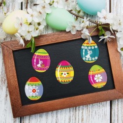 Easter Eggs Roll Stickers 9 Patterns Easter Theme Stickers Cute Easter Self-Adhesive Decorative Stickers for Easter Party Sup...