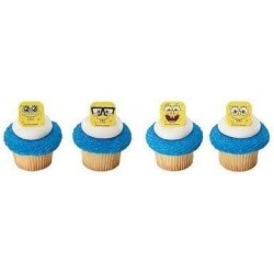 Spongebob Squarepants Mood Faces Cupcake Rings - 24 pcs $20.83 Kids' Party Decorations