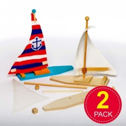 EF666 Wooden Sailboat Kits - Pack of 2 Model Boat Building Activities Woodcrafts for Kids to Design Paint & Decorate $16.95 C...