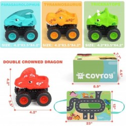 Car Toys for 3 Year Old Boy Friction Powered Dinosaur Cars with Play Mat/Storage Bag Toddler Toys Age 3+ Inertia Cars Baby To...