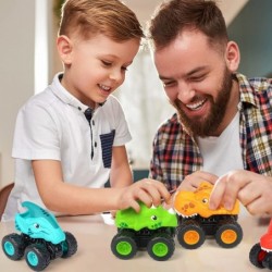 Car Toys for 3 Year Old Boy Friction Powered Dinosaur Cars with Play Mat/Storage Bag Toddler Toys Age 3+ Inertia Cars Baby To...