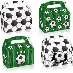 12 Packs Soccer Party Favor Boxes Soccer Party Decoration Supplies Soccer Pattern Design Paper Goodie Gift Box for Kids Birth...