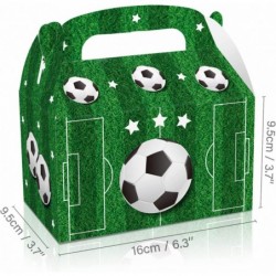 12 Packs Soccer Party Favor Boxes Soccer Party Decoration Supplies Soccer Pattern Design Paper Goodie Gift Box for Kids Birth...