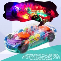 Transparent Toy Car for Toddlers – See Through Electric Car Mechanical Battery Operated Race Car Toy with Visible Colored Mov...