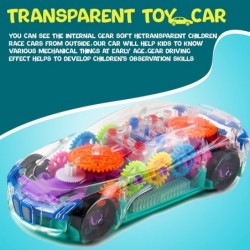 Transparent Toy Car for Toddlers – See Through Electric Car Mechanical Battery Operated Race Car Toy with Visible Colored Mov...