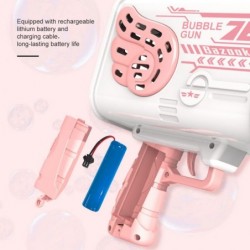 Bubble Machine Gun Bubble Bazooka Machine 76 Holes Bubble Blower with Color Light Rocket Bubble Launcher Bubble Maker for Kid...