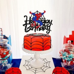 Spider Cake Topper Spider Birthday Cake Decoration Spidey Happy Birthday Cake Decor for Men Boy Children Bday Party Supplies ...