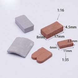 300 Pcs Mini Red Wall Bricks Model Brick Building Set Miniature Bricks Figurine Landscaping Accessories DIY Fake Bricks Model...