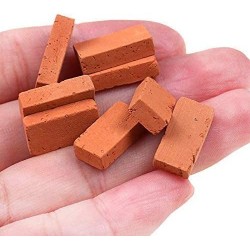 300 Pcs Mini Red Wall Bricks Model Brick Building Set Miniature Bricks Figurine Landscaping Accessories DIY Fake Bricks Model...