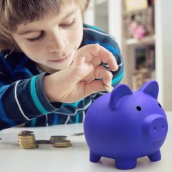 2 Pack Cute Piggy Bank Unbreakable Plastic Pig Money Bank Large Size Pig Money Box Coin Bank for Girls Boys Kids Practical Gi...