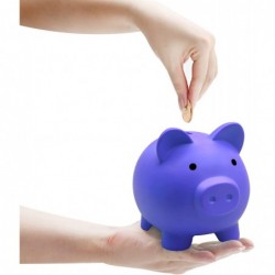 2 Pack Cute Piggy Bank Unbreakable Plastic Pig Money Bank Large Size Pig Money Box Coin Bank for Girls Boys Kids Practical Gi...