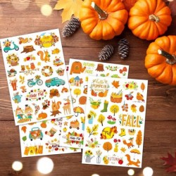 Fall Stickers 640 Counts Hello Autumn Season Pumpkin Scarecrow Maple Sunflower Shape Adhesive Sticker for Water Bottles Art T...