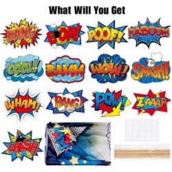 Superhero Birthday Party Backdrop Supplies- Superhero Cityscape Photography Backdrop 12 Superhero Photo Booth Props for Kids ...